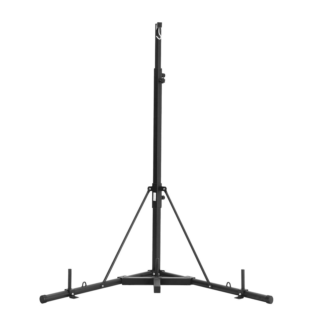 Punching Bag Stand, Steel Heavy Duty Workout Training Equipment, Adjustable Height Boxing Punching Stand with Weighted Base, Holds Up to 140 lbs, Freestanding Sandbag Rack for Home Gym Fitness