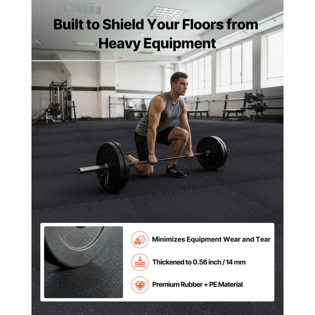 Puzzle Exercise Mat, 24 PCS Fitness Equipment Mats, 24 x 24 x 0.56 in, High-Density EVA Foam Mat Set, Interlocking Rubber Soft Tiles, Protective Floor Padding with Blue Dots for Home Gym Office image 2