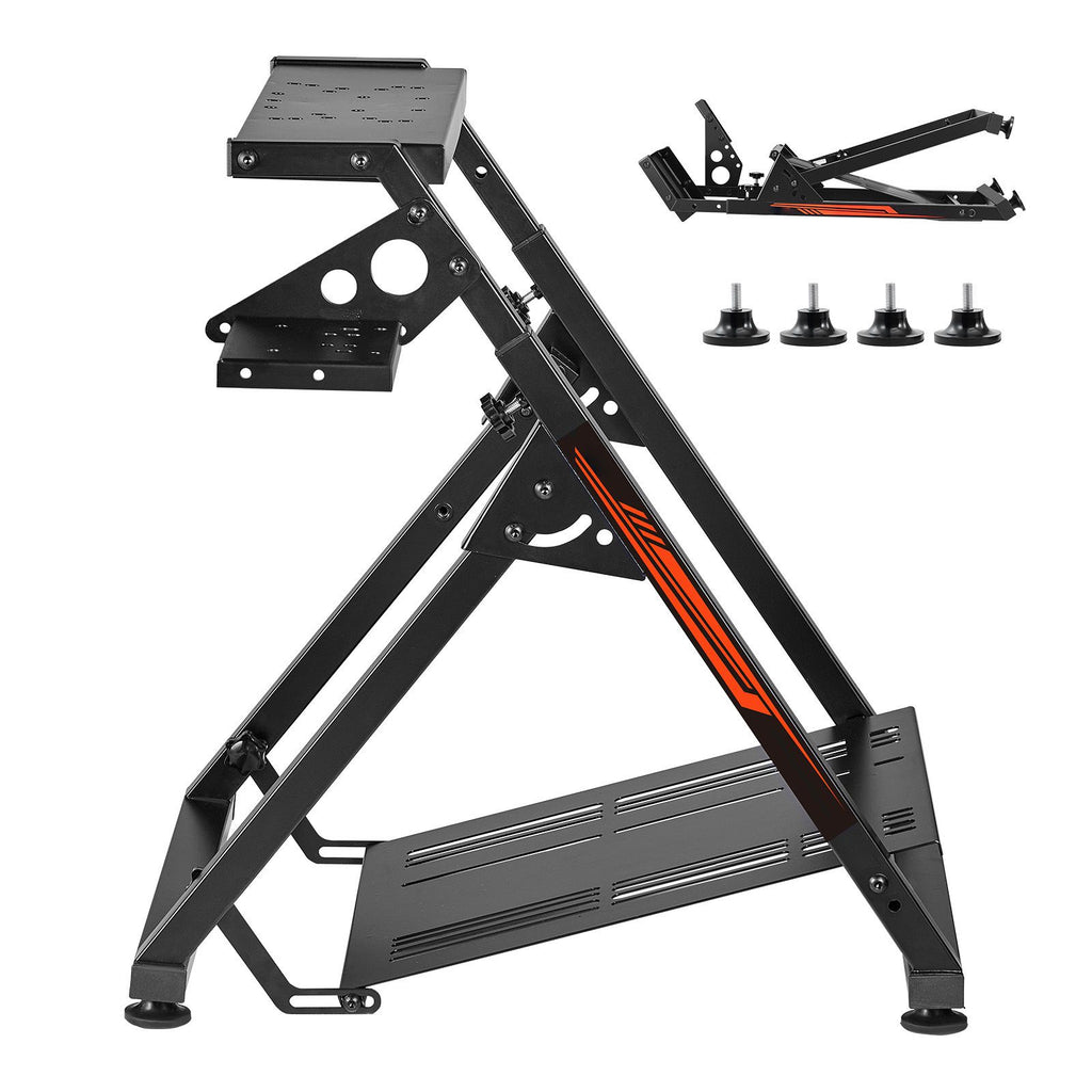 Racing Wheel Stand, Adjustable & Foldable Simulator Stand for Logitech G923 G920 G29 G27, Thrustmaster T300RS TX F458 T500RS T3PA-PRO(F1/GT) Gaming Cockpit,Pedals Simulator NOT Included,Compact