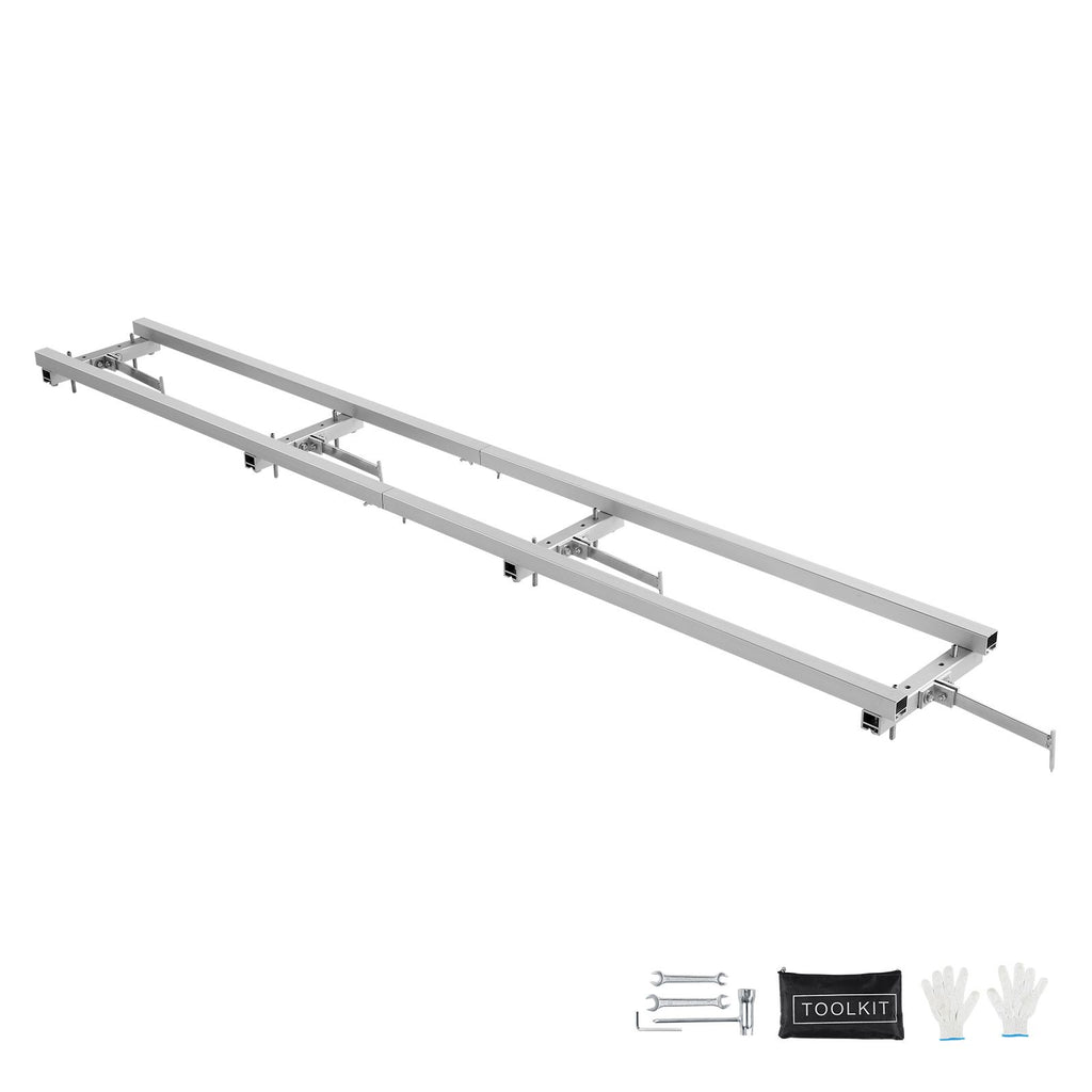 Rail Mill Guide System, 9 ft Milling Guide, 4 Crossbar Kits Chainsaw Mill Rail Guide, Aluminum Adjustable Saw Mill Rail System Work with Chainsaw Mills for Builders and Woodworkers