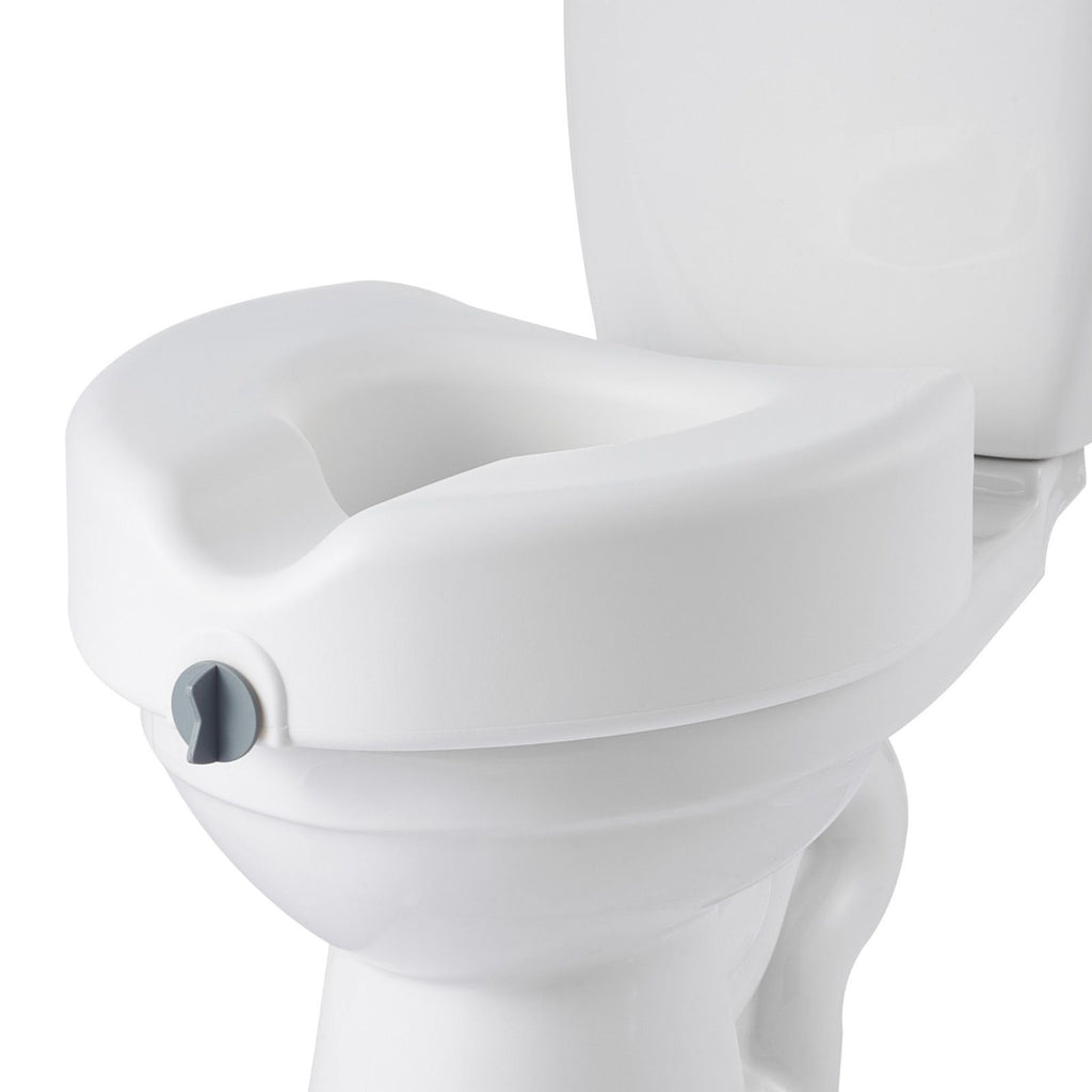 Raised Toilet Seat, 350 lbs Capacity, 5-Inch Lift Height, Commode Elevated Toilet Seat Riser with Enlarged Opening for Seniors, Elderly, Handicap, Disabled, Adults, Fits Elongated & Round Bowl