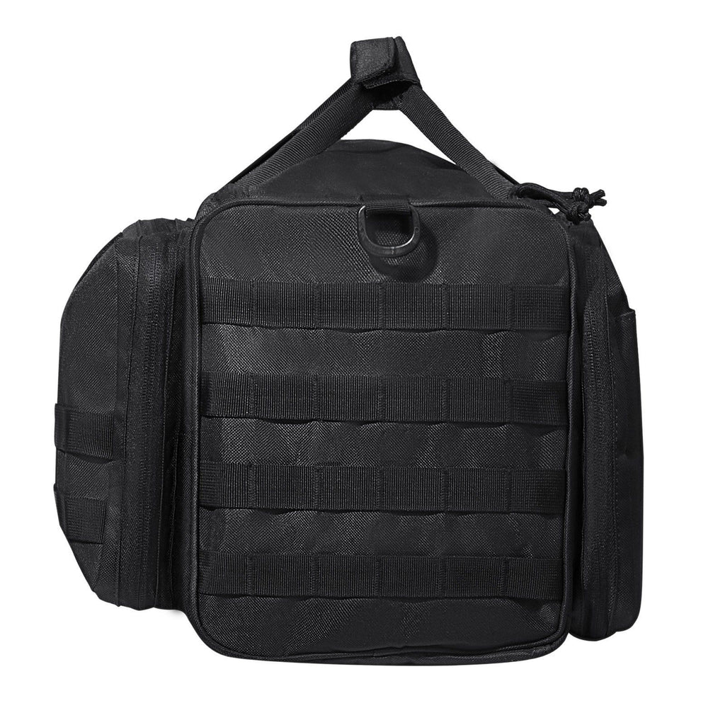 Range Bag for 3 Pistols, Tactical Gun Range Bag with 2 Detachable Baffles & 6 Magazines, Firearm Shooting Handgun Bag for Outdoor Hunting Pistol Bag with Single Shoulder Strip, Black