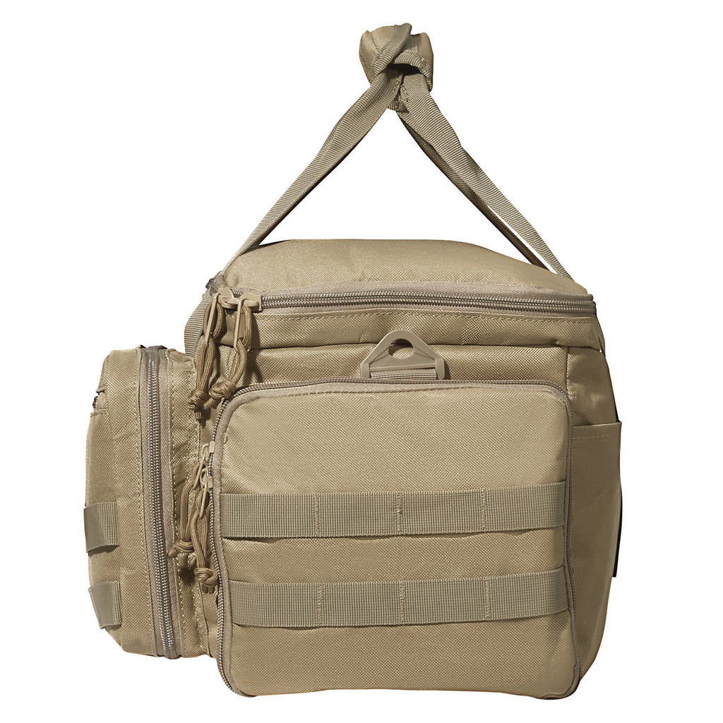 Range Bag for 4 Pistols, Tactical Gun Range Bag with 3 Detachable Baffles & 6 Magazines, Firearm Shooting Handgun Bag for Outdoor Hunting Shooting Pistol Bag with Single Shoulder Strip, Brown