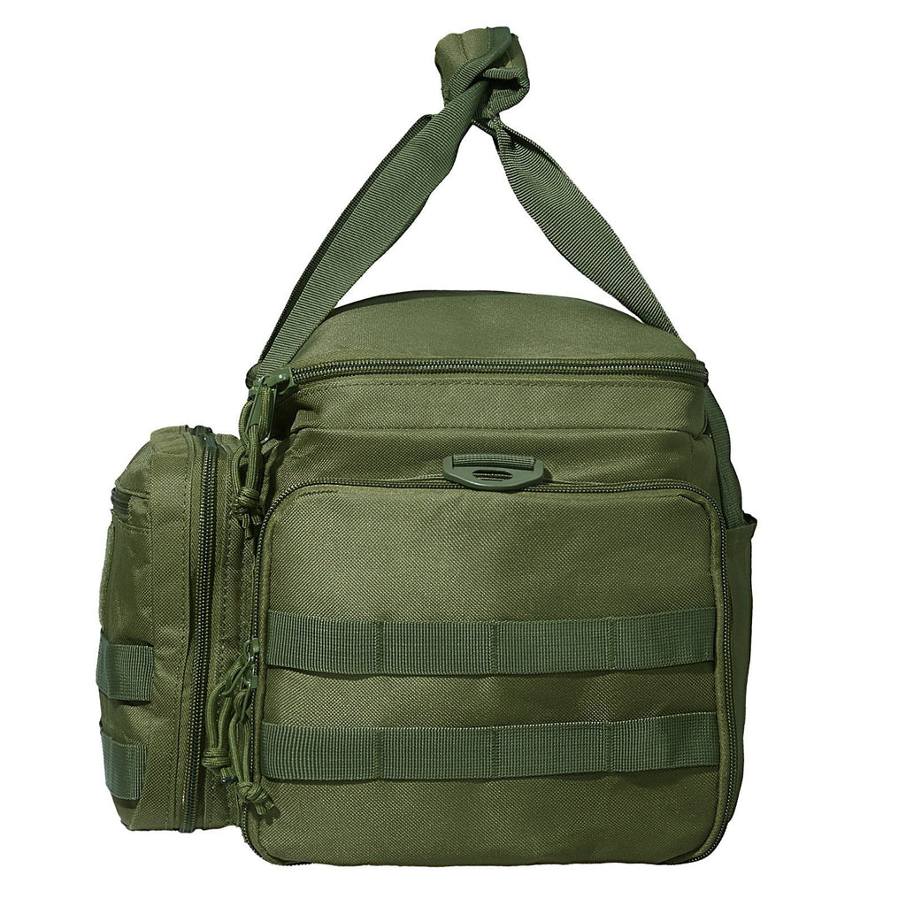 Range Bag for 4 Pistols, Tactical Gun Range Bag with 3 Detachable Baffles & 6 Magazines, Firearm Shooting Handgun Bag for Outdoor Hunting Shooting Pistol Bag with Single Shoulder Strip, Green