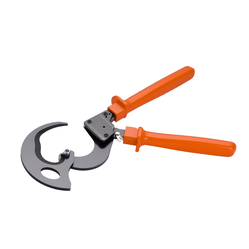 Ratcheting Cable Cutter, Spring Steel Blades with PVC-Coated Handles, Quick-Release Button, Heavy Duty Ratchet Cable Wire Cutter for Cutting Copper & Aluminum Cables Up to 1000 MCM / 500 mm²
