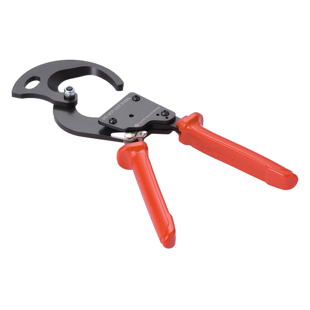 Ratcheting Cable Cutter, Spring Steel Blades with PVC-Coated Handles, Quick-Release Button, Heavy Duty Ratchet Cable Wire Cutter for Cutting Copper & Aluminum Cables Up to 600 MCM / 300 mm²