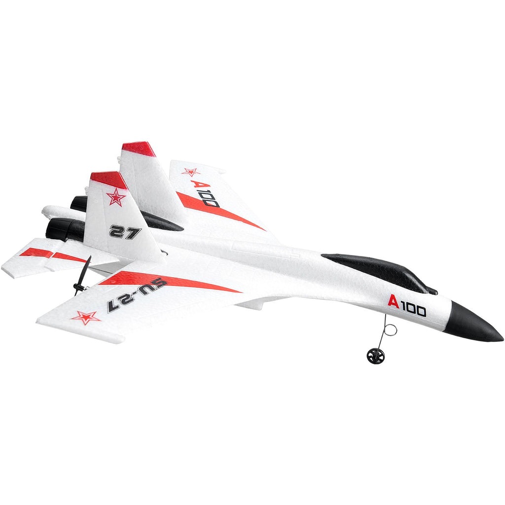 RC Plane, 2.4GHZ 4 Channel Remote Control Airplane with 6-Axis Gyro Stabilizer, Ready to Fly Fighter Aircraft Plane Toy with 2 Batteries, Easy to Fly RC Glider for Adults Kids Beginners Boys