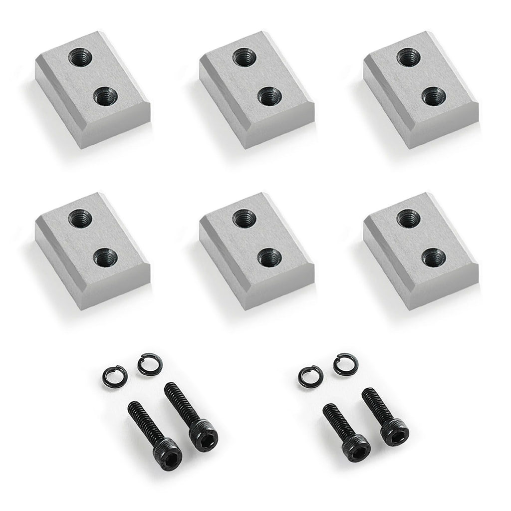 Rebar Cutter Blades, 6 Pcs Replacement Jaw Blades for 1-1/4 Inch 32mm #10 Electric Rebar Cutter, Double-sided, CR12MOV High-Hardness Steel, Fast Efficient with Screws and Spring Washer