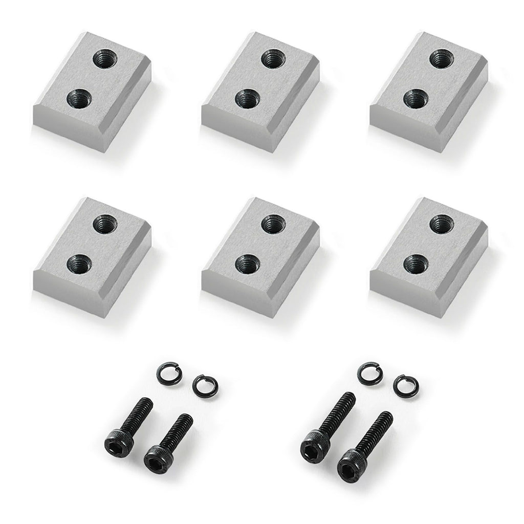 Rebar Cutter Blades, 6 Pcs Replacement Jaw Blades for 1Inch 25mm #8 Electric Rebar Cutter, Double-sided, CR12MOV High-Hardness Steel, Fast Efficient with Screws and Spring Washer, Silver