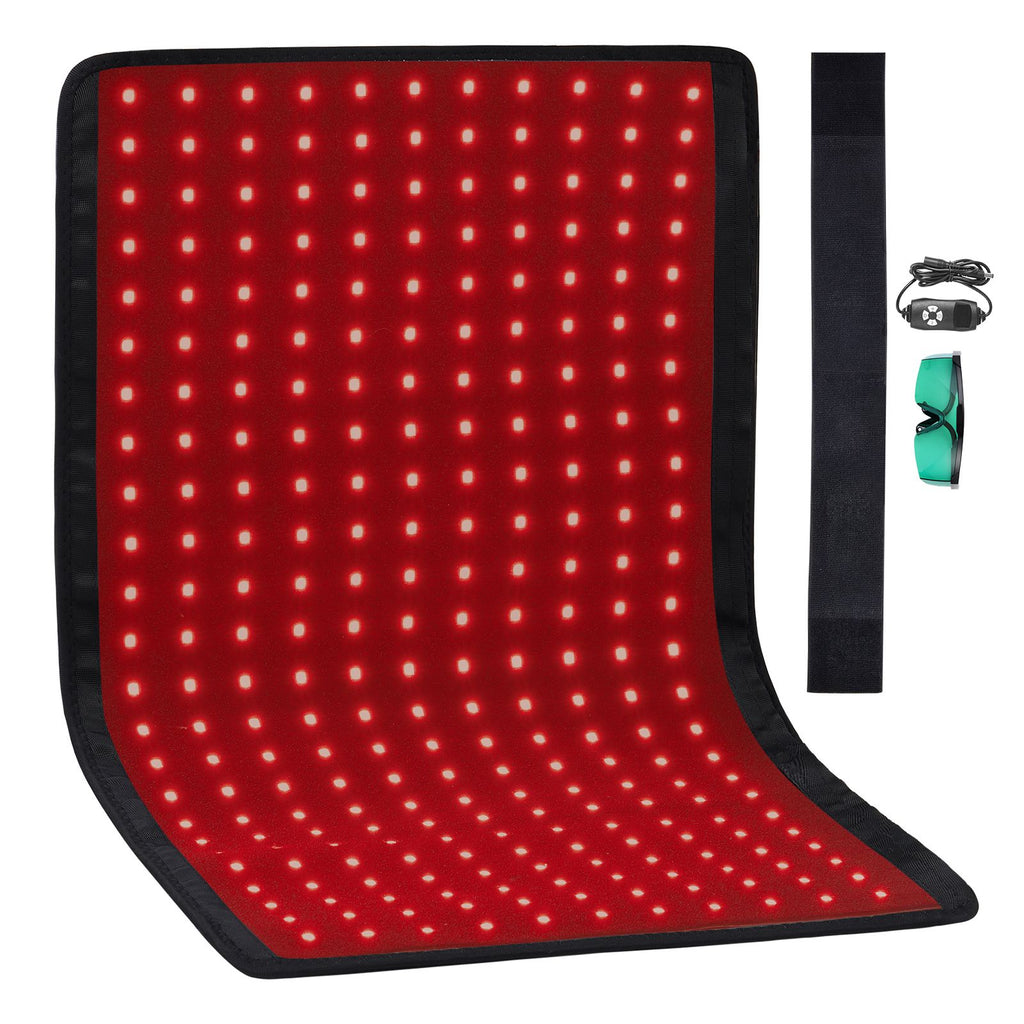 Red Light Therapy for Body, 264 LEDs Light Therapy Pad with Controller, 10Hz Pulse, 5-30 Min Timer, 630nm Nano Red & 660nm Red & 850nm Light Therapy for Pain Relief, Skin Health
