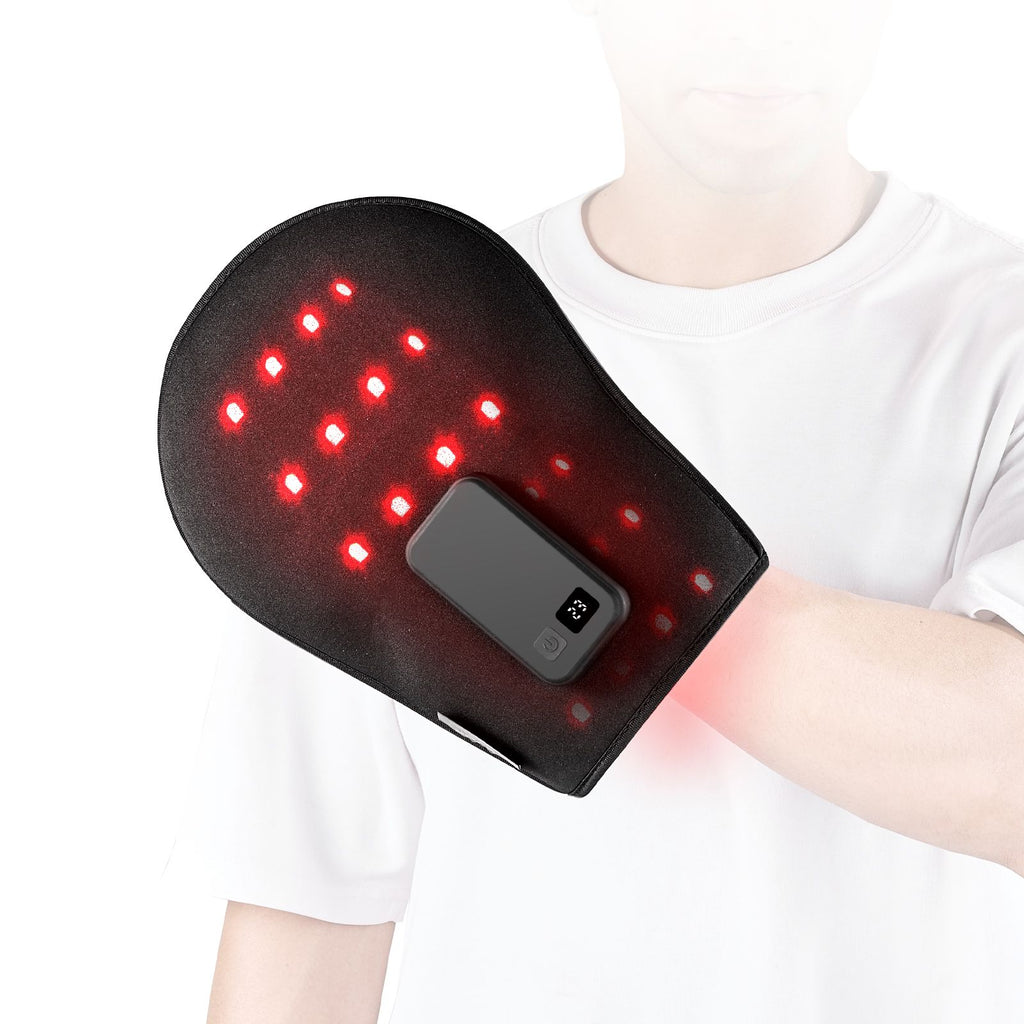 Red Light Therapy for Hand, 660nm & 850nm Red Light Therapy Hand Glove with Timer, 10Hz Pulse & 2500mAh Magnetic Power Bank, Cordless LED Light Therapy Device for Hand Fingers Wrist Pain Relief