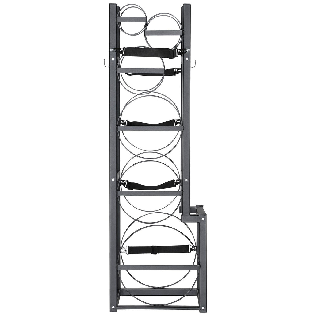 Refrigerant Tank Rack, with 1 x 50lb, 2 x 30lb and Other 3 Small Bottle Tanks, Cylinder Tank Rack 15.55x12.99x49.8 in, Refrigerant Cylinder Rack and Holders for Freon, Gases, Oxygen, Nitrogen