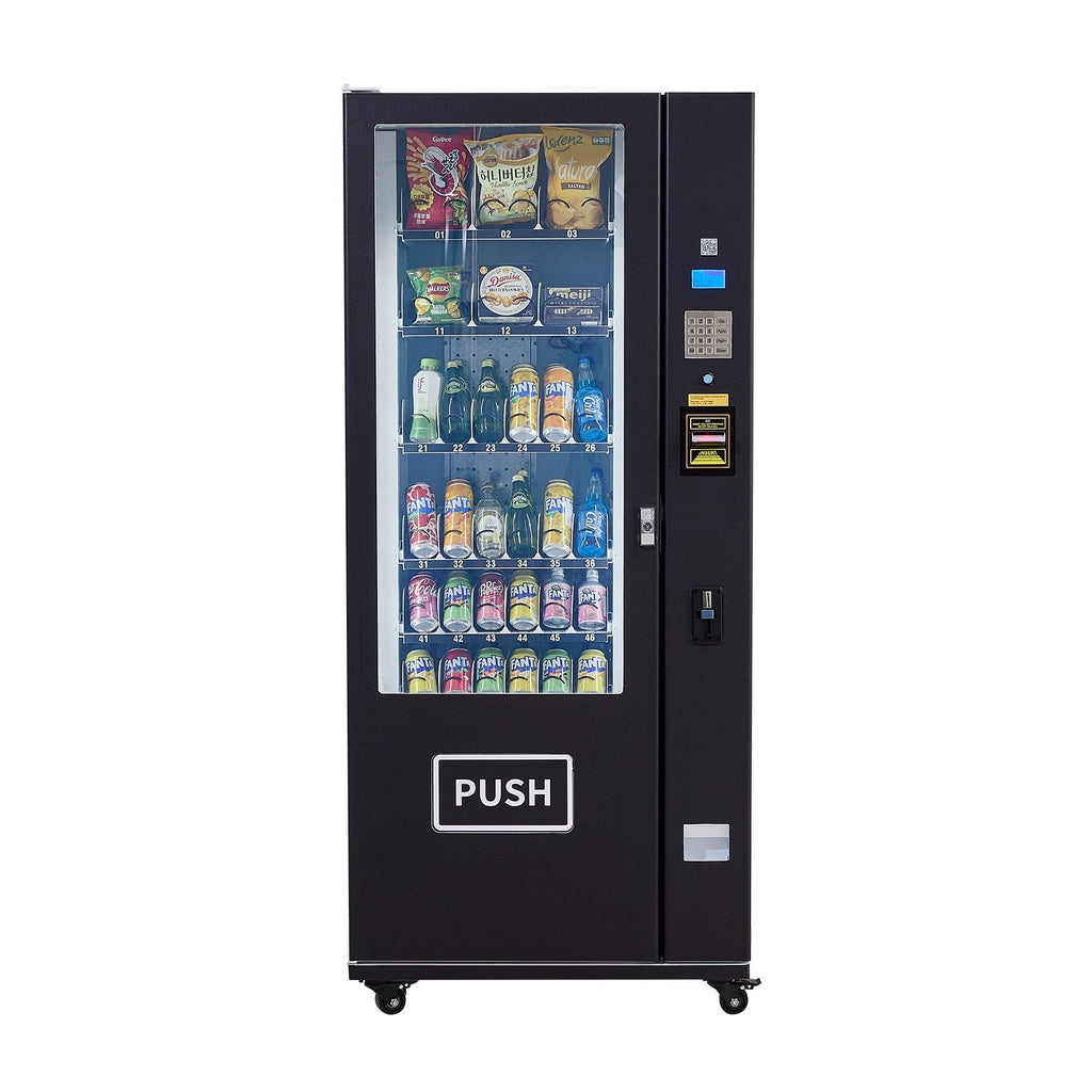 Refrigerated Combo Vending Machine, 36 Slots Commercial Snack Soda Drink Vending Machine with ICT Bill/Coin Acceptor, 6-layer Large Capacity for Business, Shopping Mall, Office, School