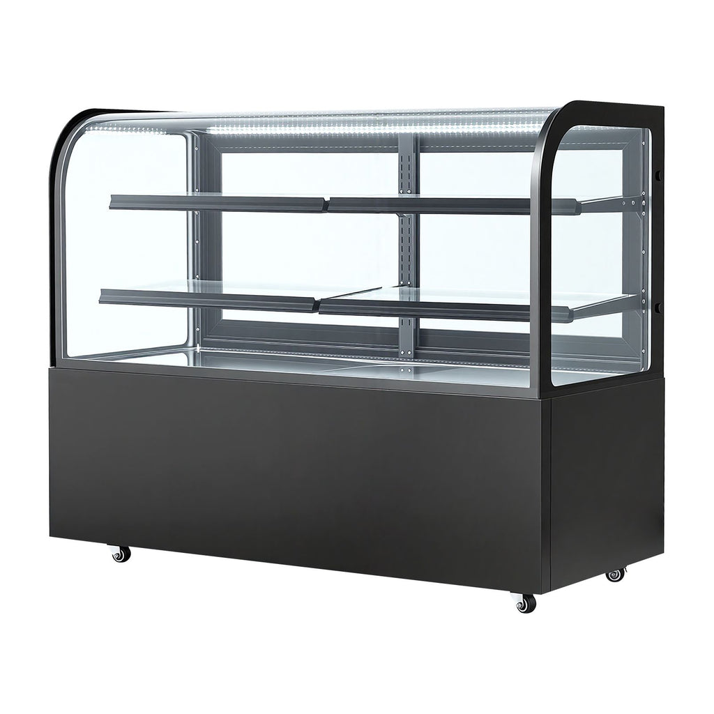 Refrigerated Display Case, 17.6 Cu.Ft./550L Large Pastry Display Case, 2-Tier Commercial Cake Refrigerator with LED Lighting, TURBO Cooling, Frost-Free Air-Cooling, for Bakery, Dessert Shop
