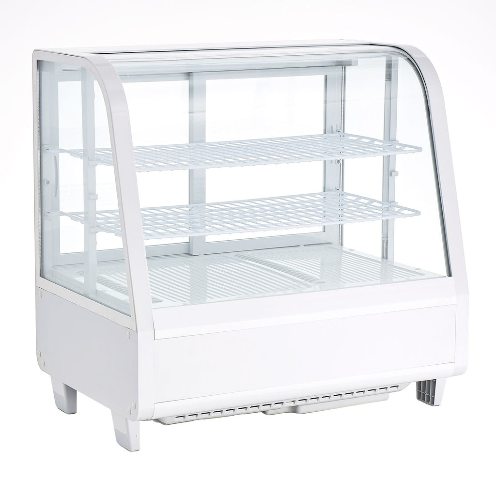 Refrigerated Display Case, 3.5 Cu.Ft./100L Countertop Pastry Display Case, 2-Tier Commercial Cake Refrigerator with LED Lighting, TURBO Cooling, Frost-Free Air-Cooling, for Bakery, Dessert Shop