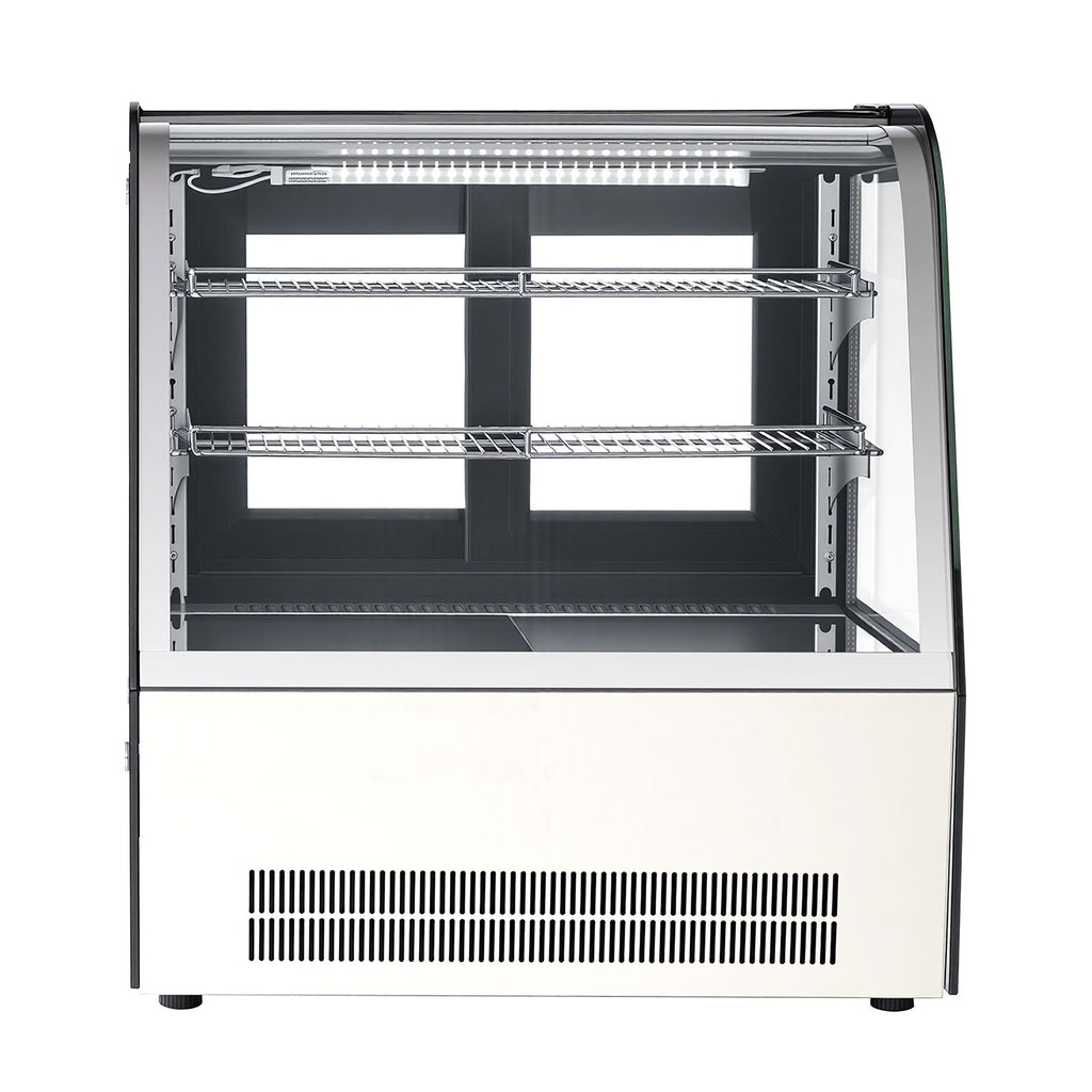 Refrigerated Display Case, 4.2 Cu.Ft./105L Countertop Pastry Display Case, 2-Tier Commercial Cake Refrigerator with LED Lighting, TURBO Cooling, Frost-Free Air-Cooling, for Bakery, Dessert Shop