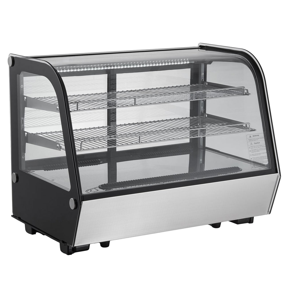 Refrigerated Display Case, 5 Cu.Ft./146L Countertop Pastry Display Case, 2-Tier Commercial Display Refrigerator with LED Lighting, TURBO Cooling, Frost-Free Air-Cooling, for Bakery