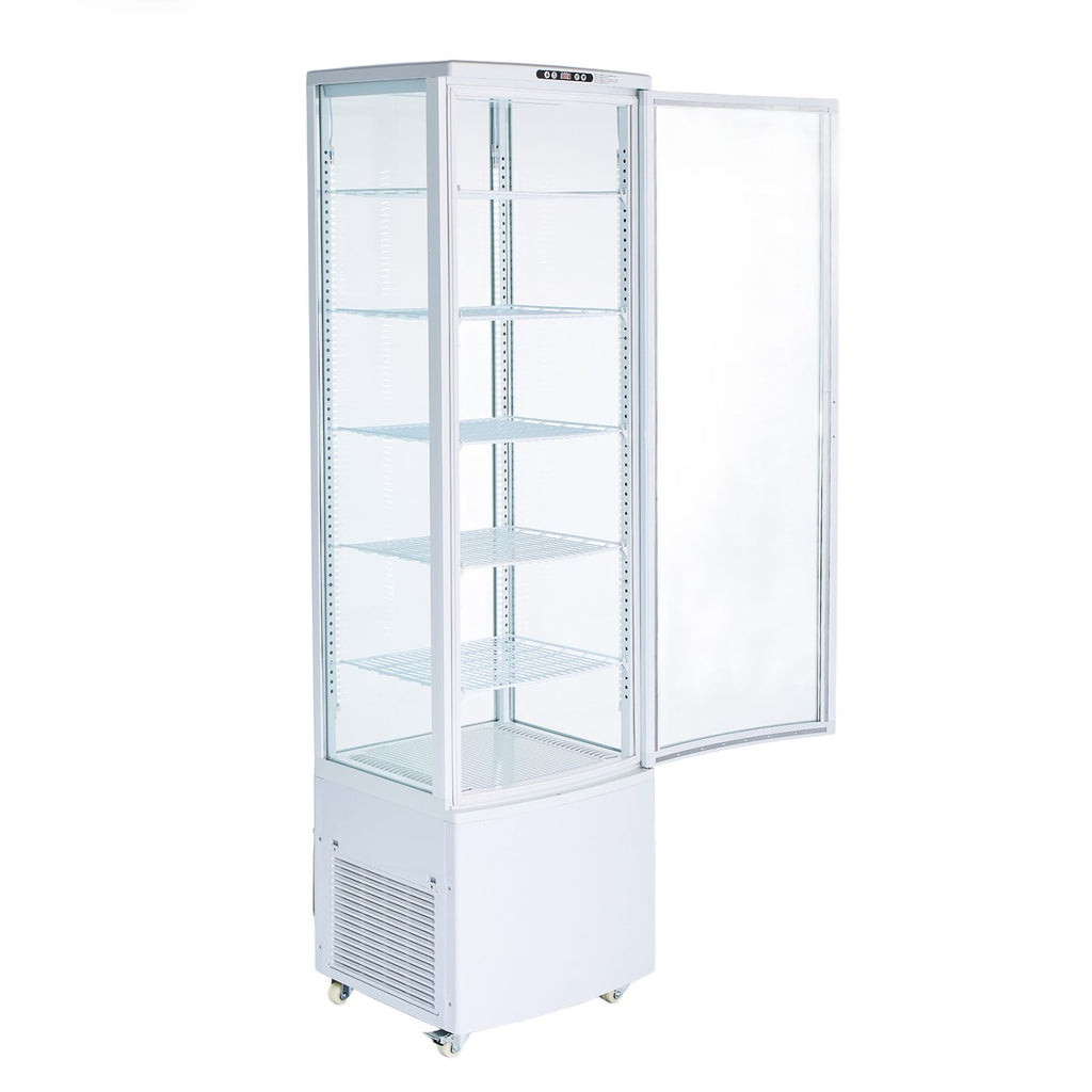 Refrigerated Display Case, 9.8 Cu.Ft./278L Large Pastry Display Case, 5-Tier Commercial Cake Refrigerator with LED Lighting, TURBO Cooling, Frost-Free Air-Cooling, for Bakery, Dessert Shop