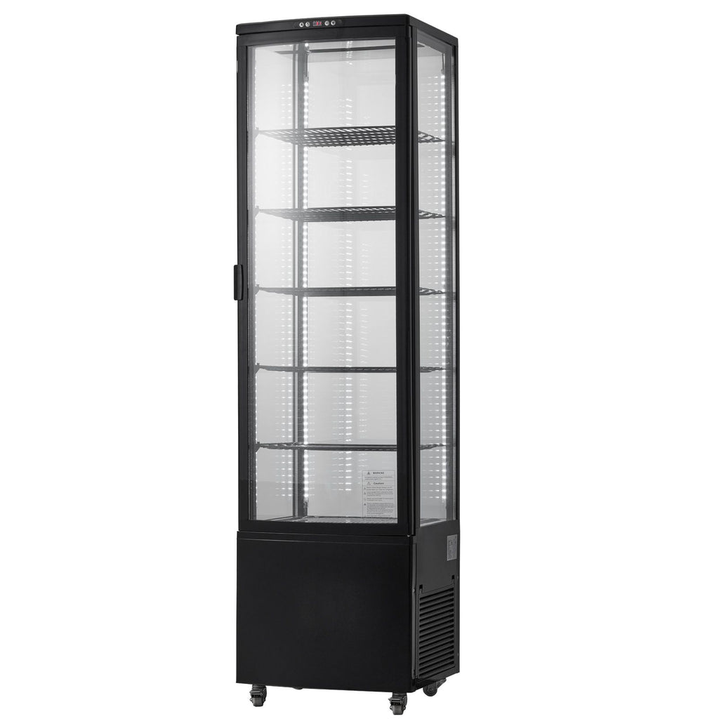 Refrigerated Display Case, 9.8 Cu.Ft./278L Large Pastry Display Case, 5-Tier Commercial Display Refrigerator with LED Lighting, TURBO Cooling, Frost-Free Air-Cooling, for Bakery