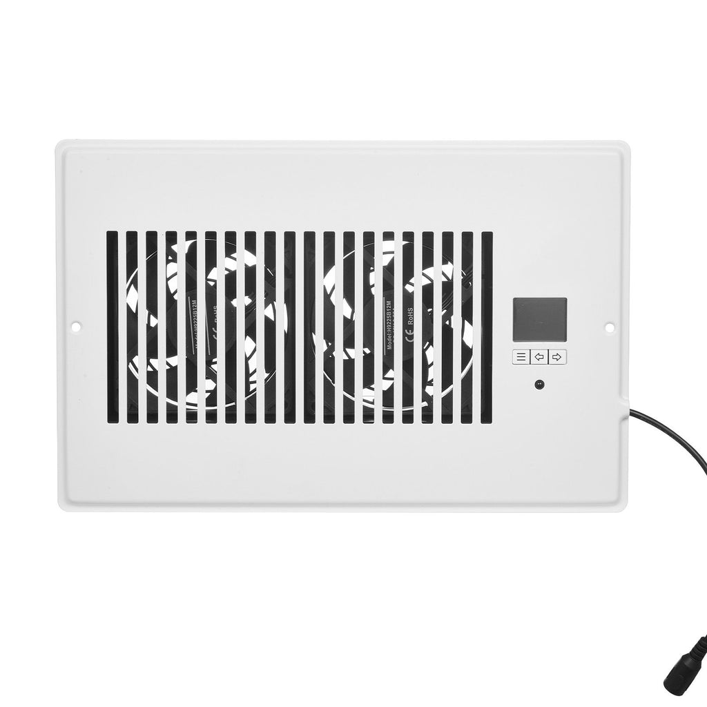 Register Booster Fan, Quiet Vent Booster Fan Fits 6 x 10 inch Holes, with Remote Control and Thermostat Control, Adjustable Speed for Heating Cooling Smart Vent, White