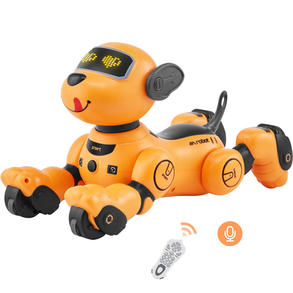 Remote Control Robot Dog Toy, 2.4GHz RC Dog Programmable Smart Interactive Robotic Pet for Kids with Follow Function, Touch & Voice Control, Singing Dancing RC Stunt Toy for Age 3+ Boys Girls
