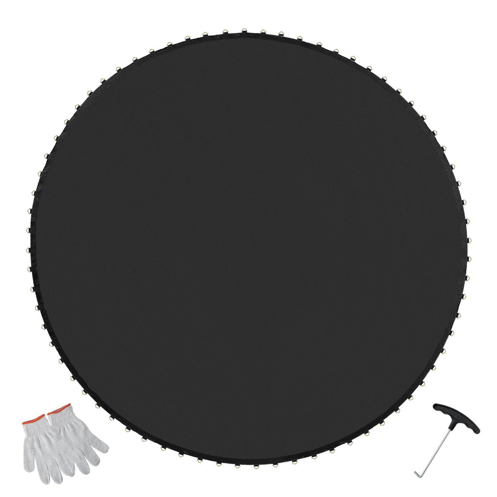 Replacement Trampoline Mat, Jumping Mat Fits 15ft Frame, Universal Jumping Mat for 15ft Round Trampoline, Reinforce UV-Resistant Mat with Spring Tool & Durable V-Rings, Fit 6.5" Spring Length