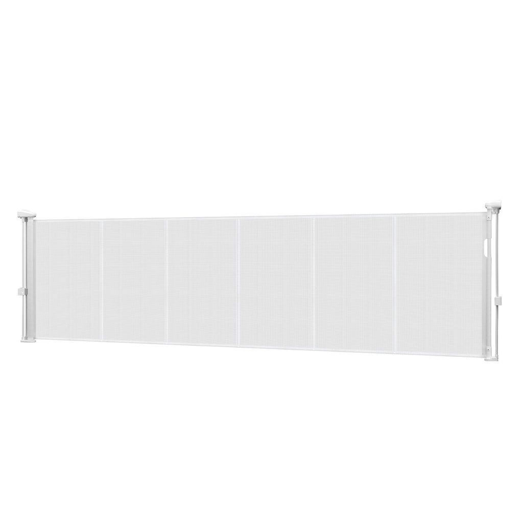 Retractable Baby Gate, 34 inch Tall, Extends up to 110 inch Wide, Retractable Gate for Kids or Pets, Mesh Material, Easy to Install for Indoor Stairs, Doorways, Hallways, Playrooms, White