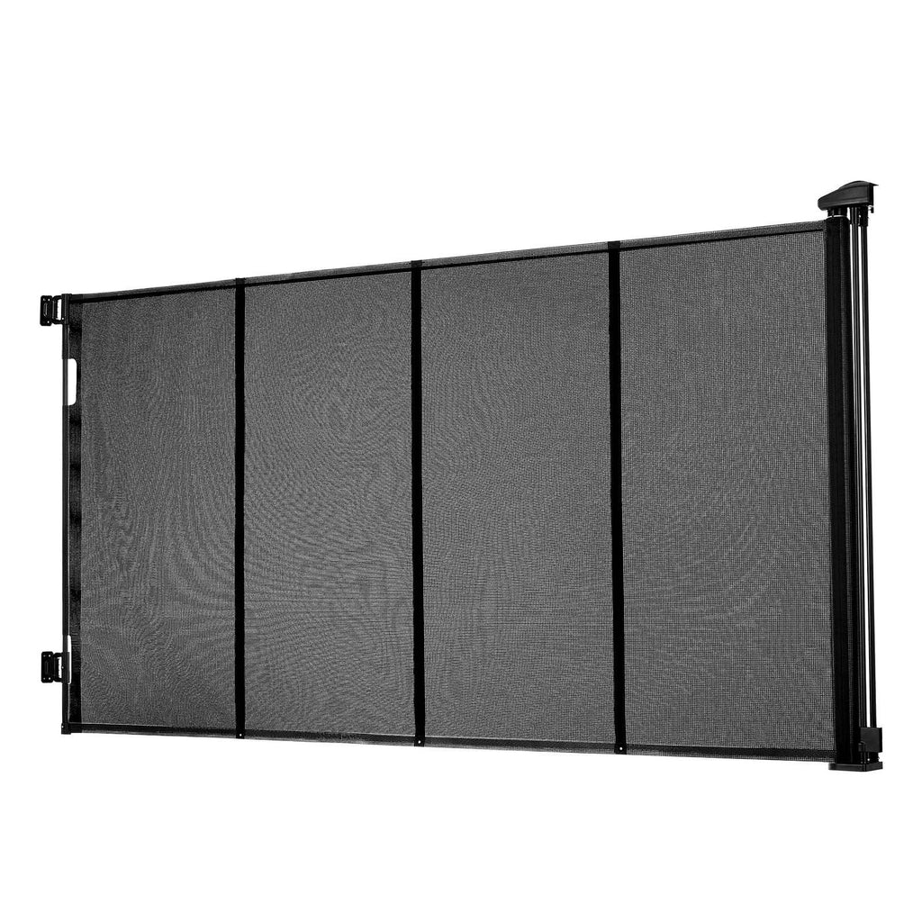 Retractable Baby Gate, Extends to 120 inch Extra Wide, 38.5 inch Tall, with Reinforced Fiberglass Strips, Avoids Crawling Through, Mesh Dog Gate for Decks, Doorways, Garages, Indoor, Black