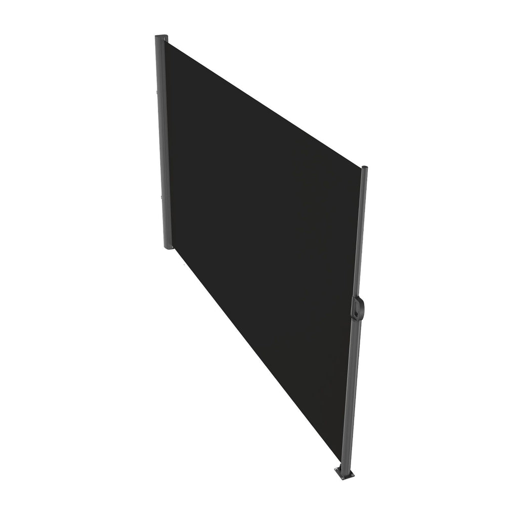 Retractable Side Awning, 63''x 118'' Aluminum Outdoor Privacy Screen, 280g Polyester Water-proof Retractable Patio Screen, UV 30+ Room Divider Wind Screen for Patio, Backyard, Balcony, Black