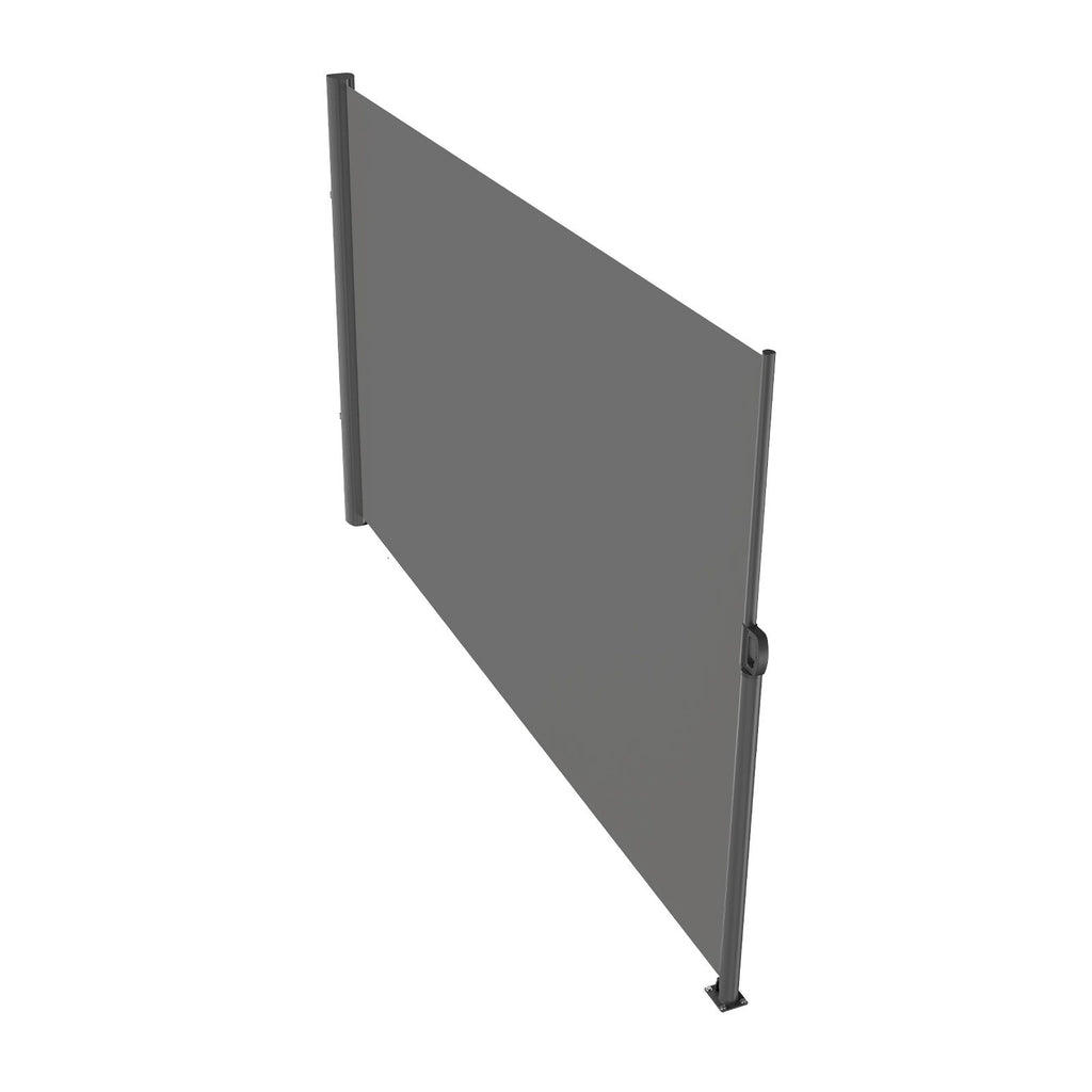 Retractable Side Awning, 71''x 118'' Aluminum Outdoor Privacy Screen, 280g Polyester Water-proof Retractable Patio Screen, UV 30+ Room Divider Wind Screen for Patio, Backyard, Balcony, Gray