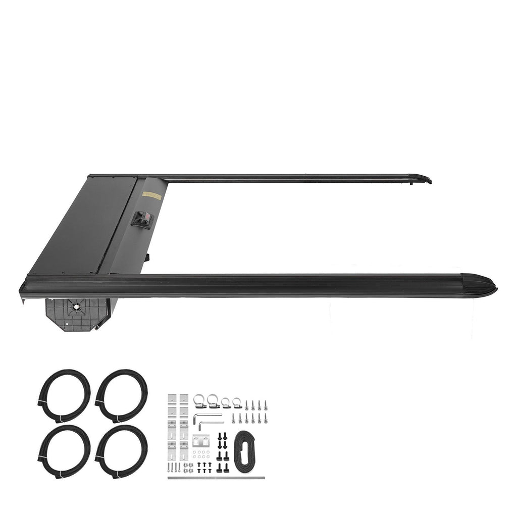 Retractable Tonneau Cover, 5.7 ft Hard Retractable Tonneau Cover with Built-in Drainage Pipe for 2021-2024 Dodge Ram 1500 Crew Cab , Customized Hard Tonneau Cover with Double-Lock & T-Slot