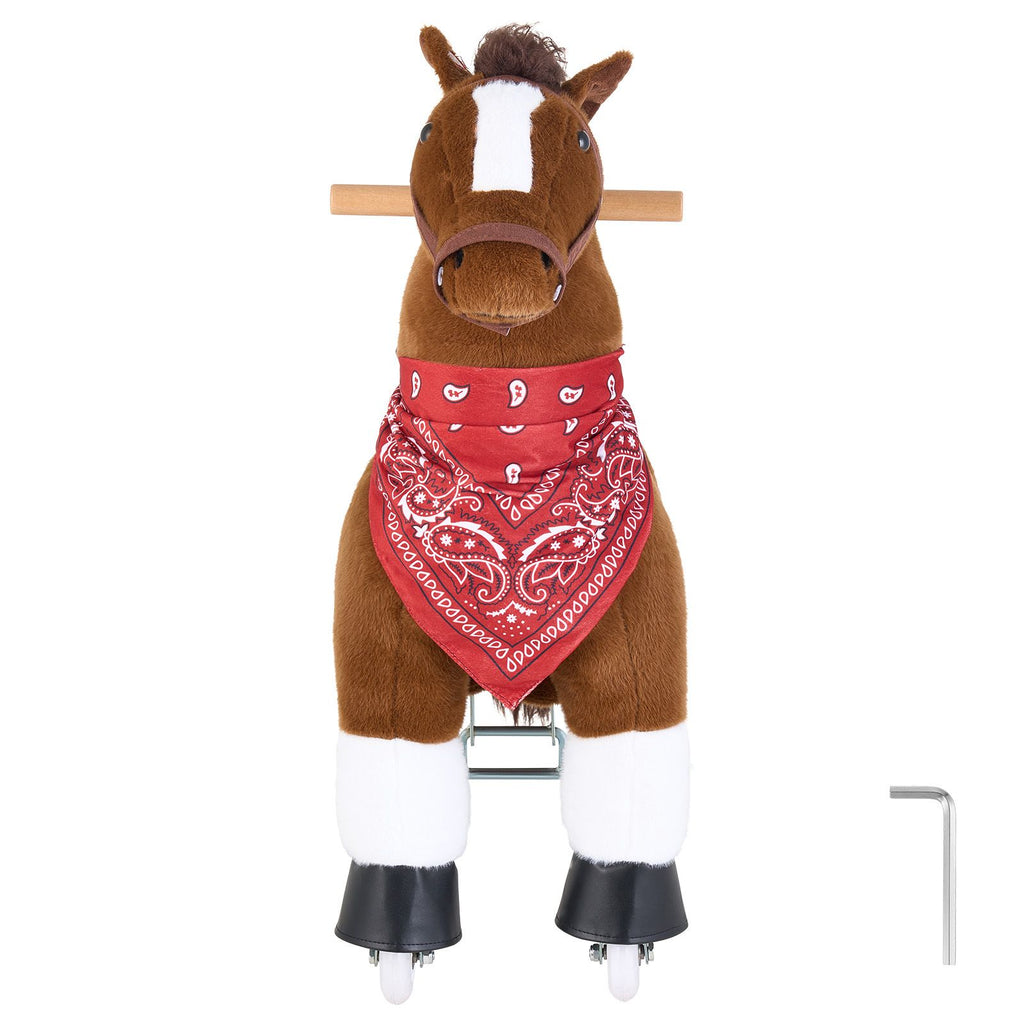 Ride On Horse, Riding Pony Toys for Kids, No Battery Required, Smooth Wheels with Anti-Roll Stop Ring, Upgraded Raised Seat, Handles, Pedals, 110 lbs Max Load Capacity for Ages 3-8