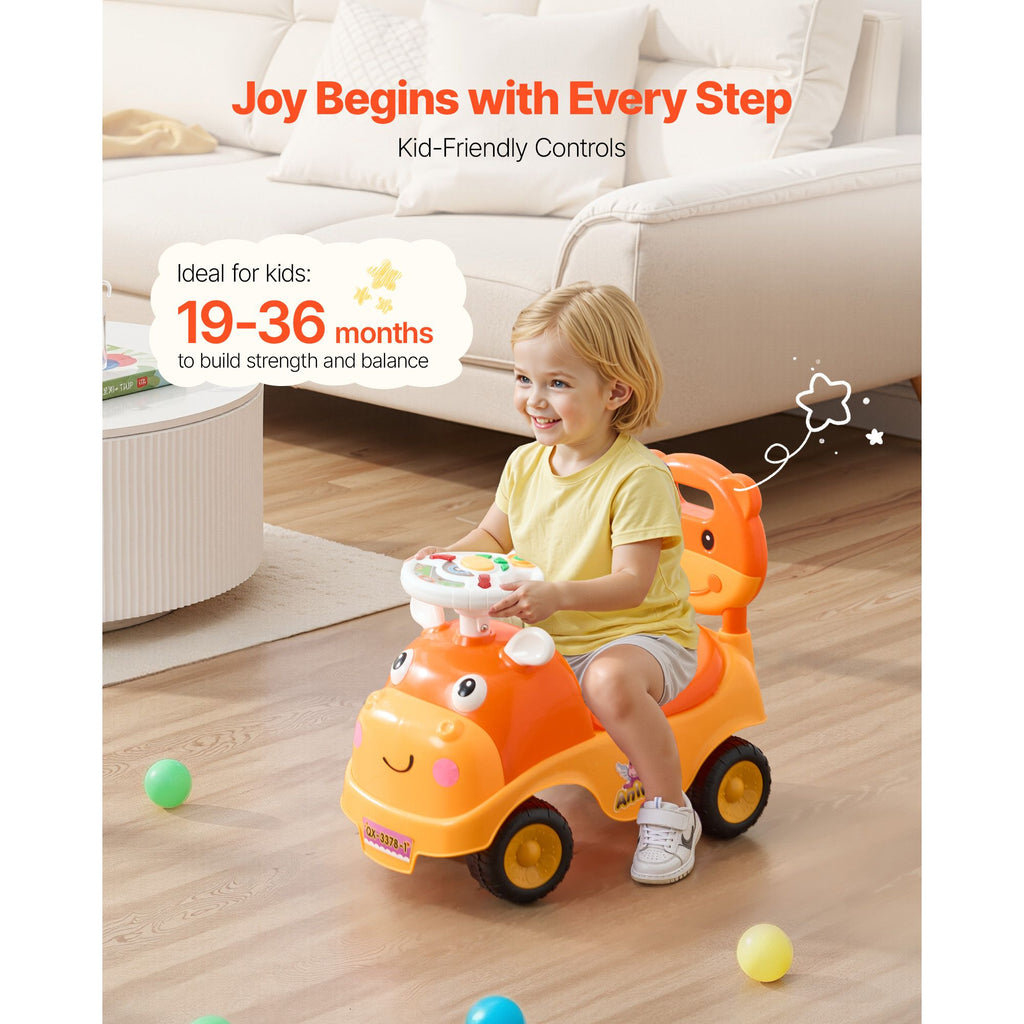 Ride On Toddler Push Car, Push Car for Toddler 19 to 36 Months, Kids Ride On Toy with Horn & Music, 48.5 lbs Load Capacity, Under-seat Storage, Foot-to-Floor Walker for Toddlers Boys Girls image 2