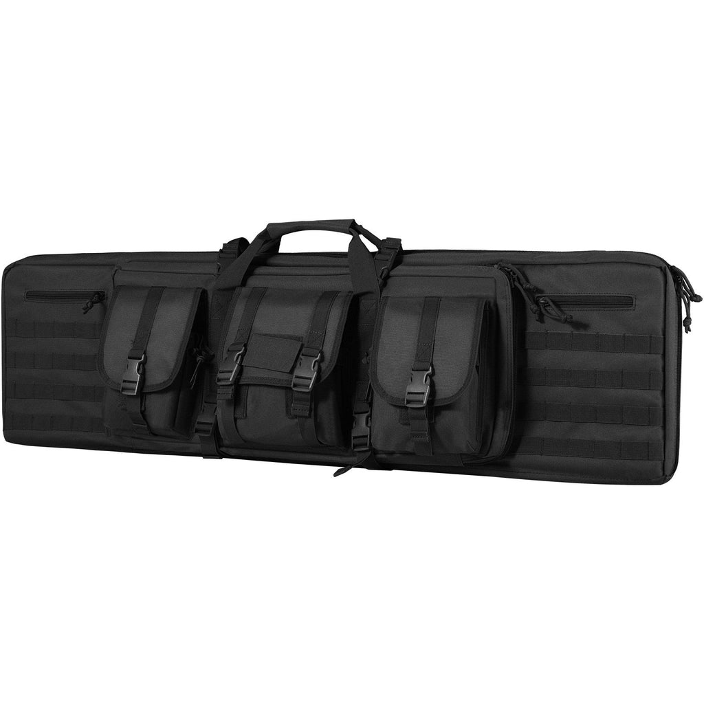 Rifle Bag, 36 inch Tactical Double Long Gun Bag, Soft Rifle Case with Lockable Zipper, Portable Handle & Shoulder Strap, 3 Large Storage Pockets Rifle Case for Two 34" Rifles & 2 Pistols, Black