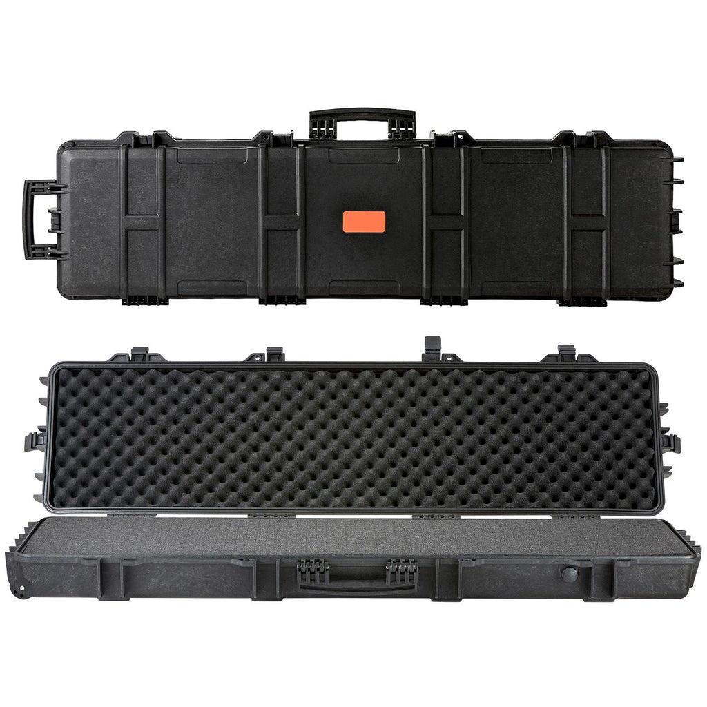 Rifle Case, Rifle Hard Case with 3 Layers Fully-protective Foams, 50 inch lockable Hard Gun Case with Wheels, IP67 Waterproof & Crushproof, for Two Rifles or Shotguns, Airsoft Gun