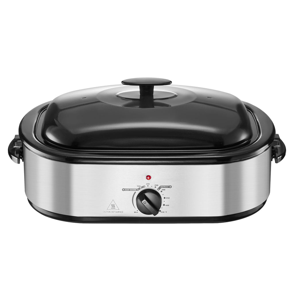 Roaster Oven, 14QT Fast-Cooking Turkey Roaster, 150-450 Fahrenheit Adjustable Temp Electric Roasting Pan with Self-Basting Lid, Roasting Lift-Out Rack, Defrost & Warm Function, Fits 18lb Turkey