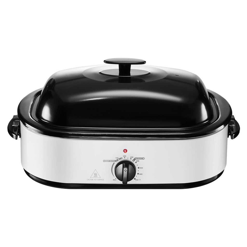 Roaster Oven, 18QT Electric Roaster Oven, 150-450 F Adjustable Temp Electric Roasting Pan, Multifunctional Electric Roaster Oven with Self-Basting Lid, Removable Pan and Rack for Holiday