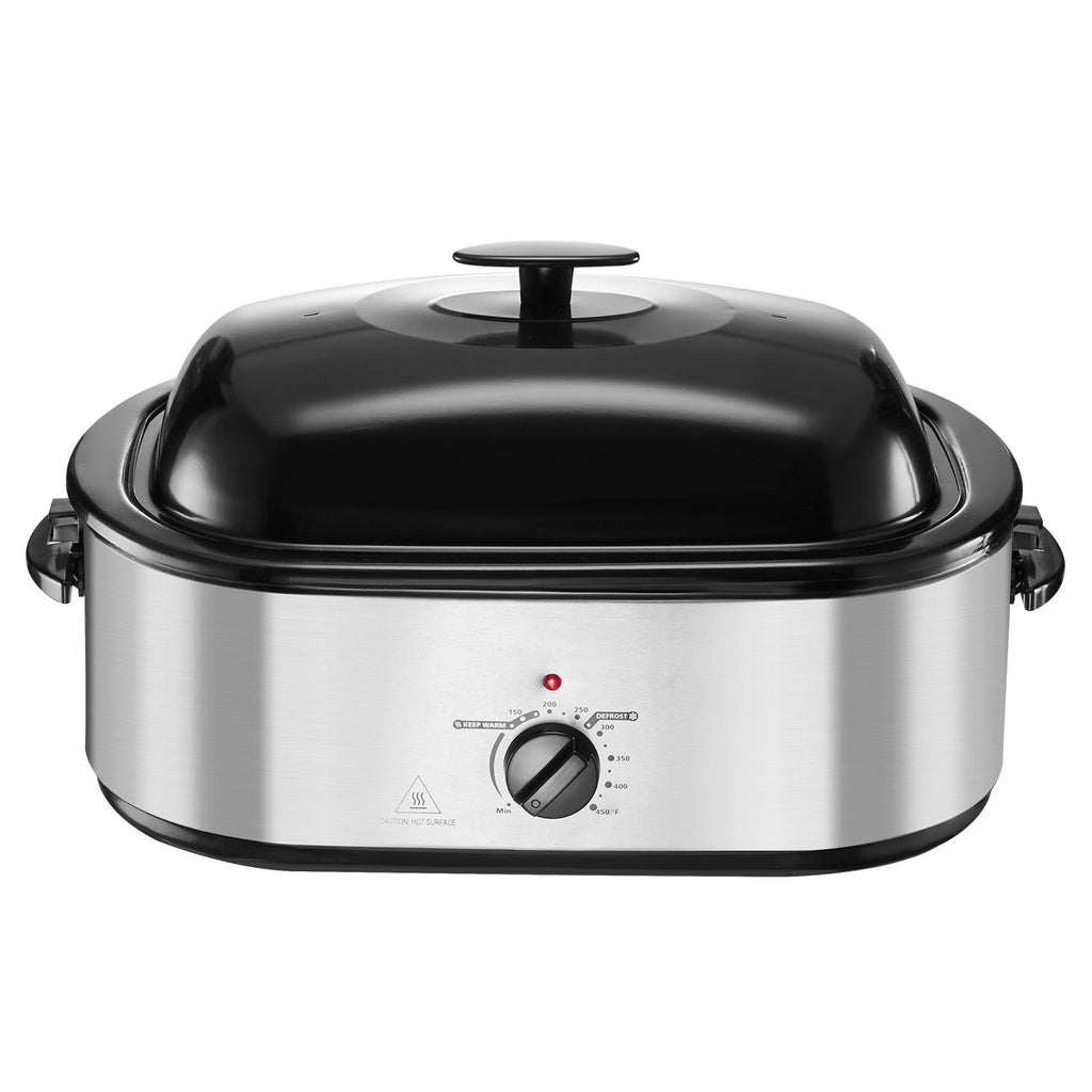 Roaster Oven, 22QT Electric Roasting Pan, 150-450 F Adjustable Temp Multifunctional Electric Roaster Oven with Self-Basting Lid, Defrost & Warm Function for Holiday Meal, Fits 26lb Turkey