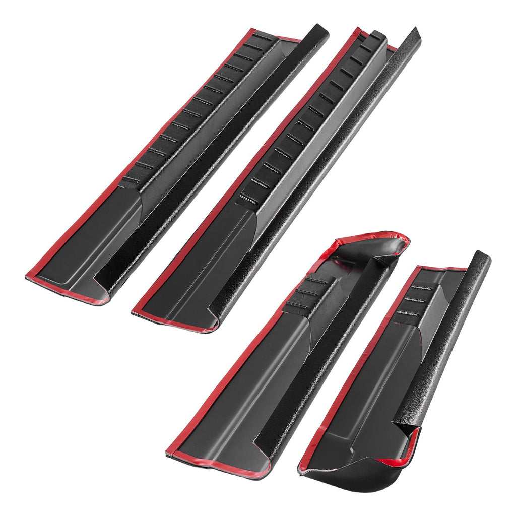 Rocker Panel Guard, 4-Piece Set, Compatible with 1999-2006 Chevrolet Silverado Extended Cab, Replacement for 14089 Trail Armor Side Skirts Extension Body Kit, Driver Side, 3M Adhesive, Black
