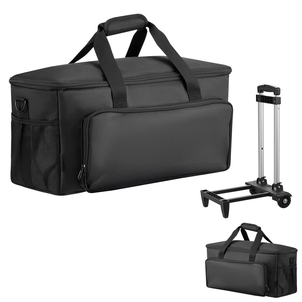 Rolling DJ Cable Bag, 1680D, Padded File Gig Bag with Wheels, 6 Detachable Divider, Travel Storage Music Gear Case, for Professional DJ Gear, Musical Instrument and Accessories, Sound Equipment