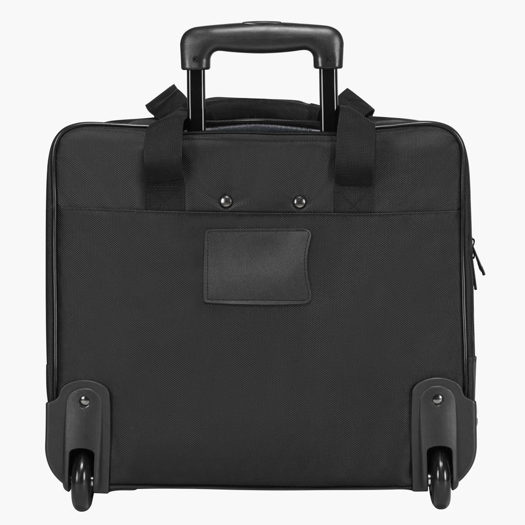 Rolling Laptop Bag, Fits Up to 15.6 Inch Laptop, Wheeled Briefcase, Roller Computer Tote Bag with Wheels & Telescoping Handle, Laptop Case for Work Travel Business Office, Women & Men (Black)
