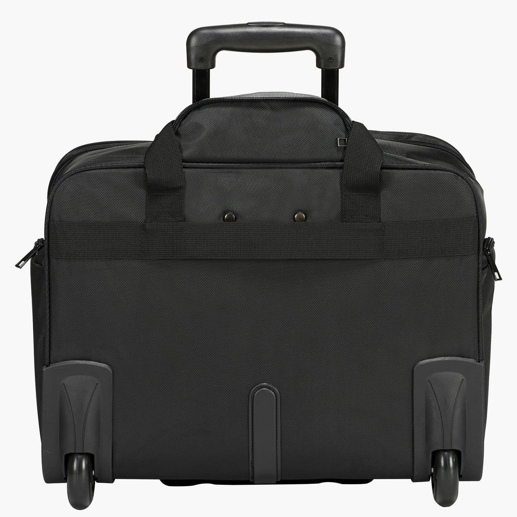 Rolling Laptop Bag, Fits Up to 17.3 Inch Laptop, Wheeled Briefcase, Roller Computer Tote Bag with Wheels & Telescoping Handle, Laptop Case for Work Travel Business Office, Women & Men (Black)