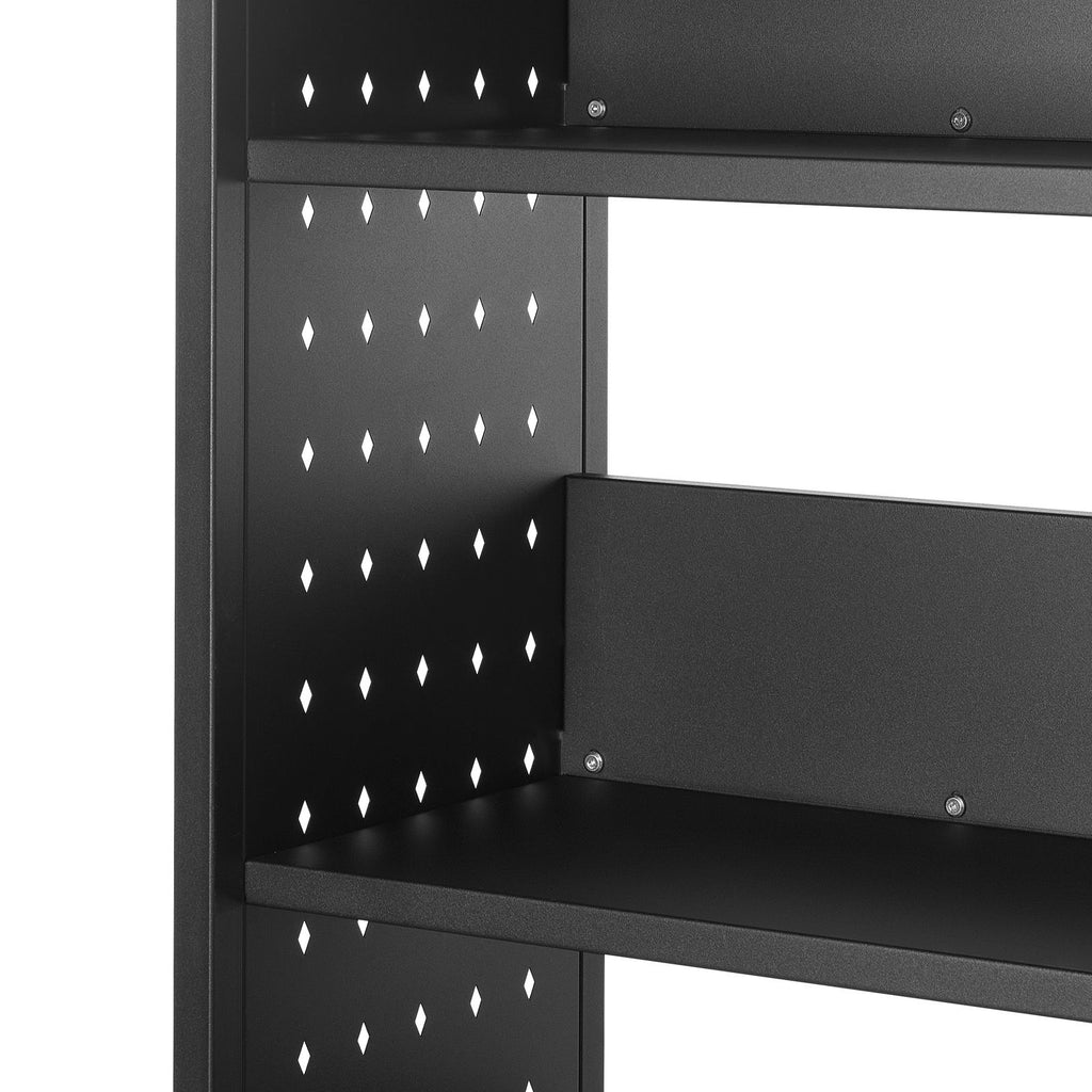 Rolling Library Book Cart, 330 lbs Capacity, 30.3 x 15 x 48.0-Inch Library Cart, Single Sided L-Shaped Shelves with 3-Inch Lockable Wheels, Book Truck for Home Shelves Office and School, Black image 2