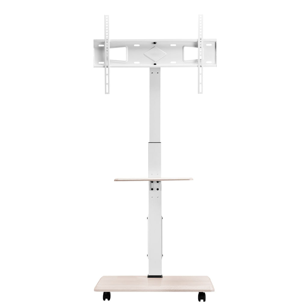 Rolling TV Stand, Mobile TV Cart for 32-70 Inch Screens, 25° Left-Right Rotation and Height Adjustable TV Mount with Tray, Holds up to 88 lbs for Corner, Bedroom, Outdoor, Max VESA 600x400mm