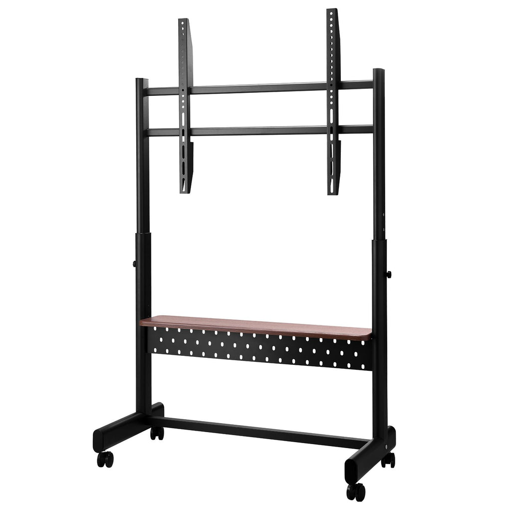 Rolling TV Stand, Mobile TV Cart for 55-100 Inch Screens, Height Adjustable Portable Monitor Stand with Tray, Holds up to 205 lbs for Living Room, Bedroom, Office, Outdoor Max VESA 800 x 600 mm