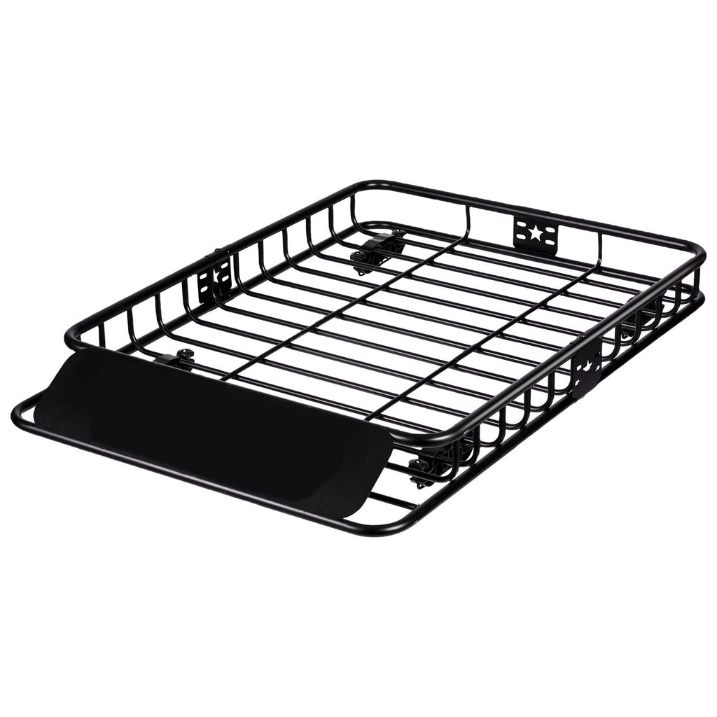 Roof Rack Cargo Basket, 46" x 36" x 4.5" Rooftop Cargo Carrier, Heavy-duty 200 LBS Capacity Universal Roof Rack Basket, Luggage Holder for SUV, Truck, Vehicle