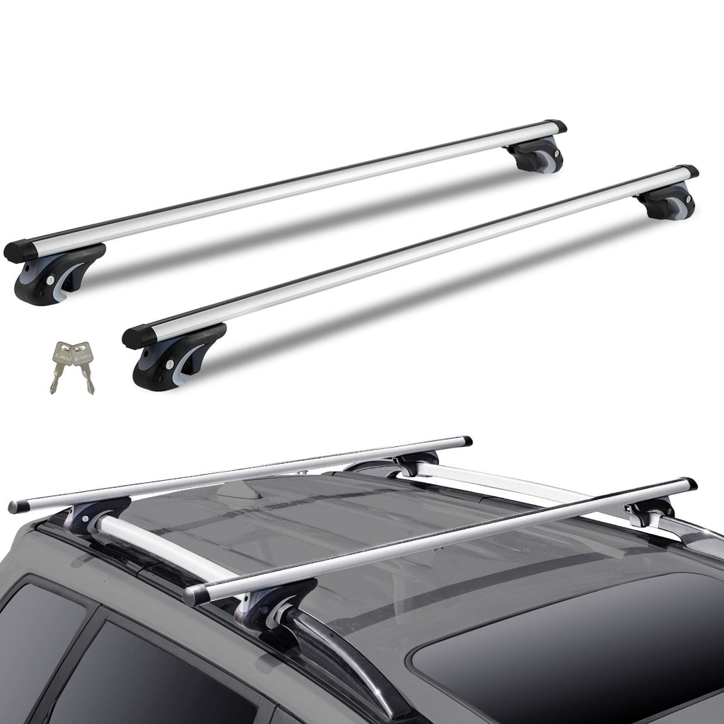 Roof Rack Cross Bars, Aluminum Roof Rack Crossbars, Fit Raised Side Rail with Gap, 200 lbs Load Capacity, Adjustable Crossbars with Locks, for SUVs, Sedans, and Vans