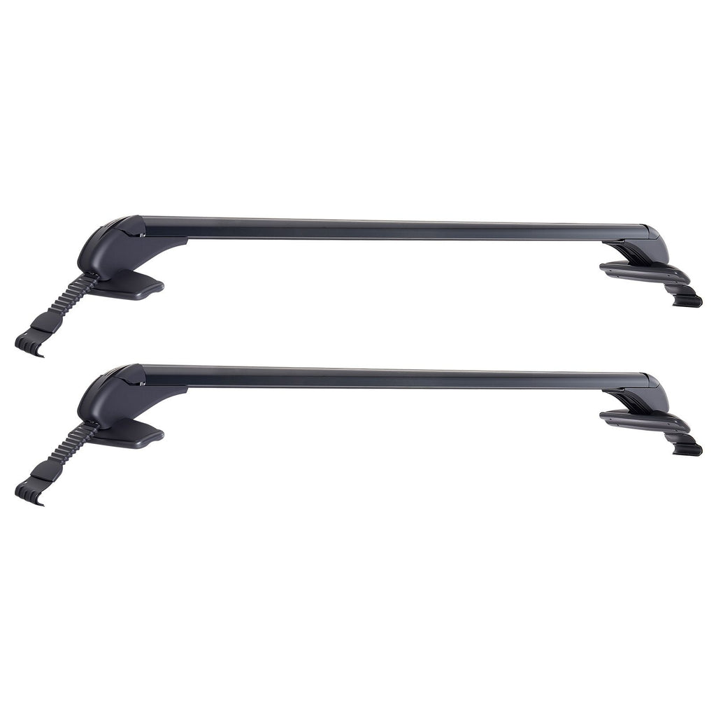 Roof Rack Cross Bars, Universal Fit for Naked Roofs Without Raised Rails/Flush Rail/Black Moldings, 165 LBS Capacity, Lockable Heavy Duty Aluminum Crossbar Racks Roof Rail Rooftop Luggage Canoe