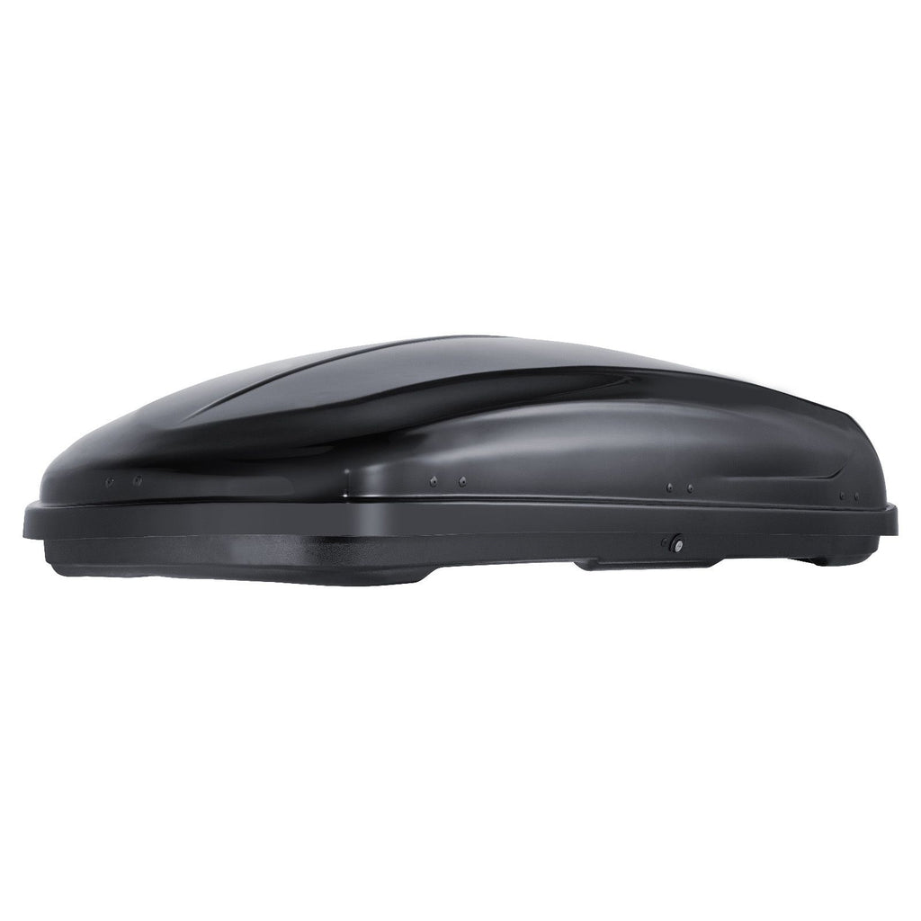 Rooftop Cargo Carrier, 14 Cubic Feet Roof Cargo Box, ABS Hard Shell Roof Box, with Dual-Sided Opening and 2 Reinforced Straps, Aerodynamic, Suitable for most Crossbar, for Car, Wagon, SUV, Black