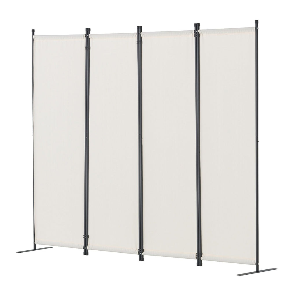 Room Divider, 4 Panel Room Dividers and Folding Privacy Screens, Fabric Partition Room Dividers for Office, Bedroom, Dining Room, Study, Freestanding, White